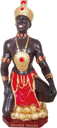 Estatua de Santo Orisha Shango Estatua de Orisha Chango Estatua africana (12 pulgadas)