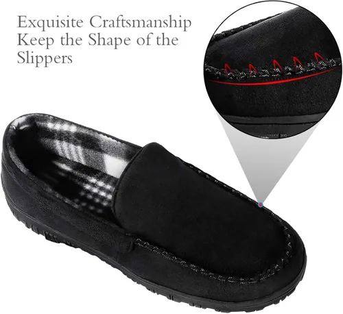 Miniatura 2 de shoeslocker Pantuflas de microgamuza para hombre mocasines de espuma viscoelástica