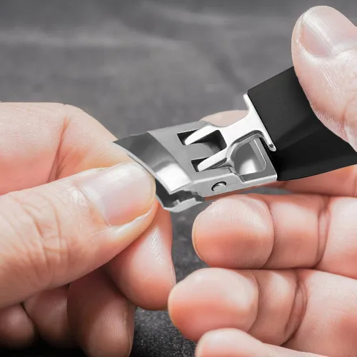 Miniatura 7 de Tijeras de uñas y uñas de los pies para uñas encarnadas, curvas, tijeras de uñas antiflexión con apertura de mandíbula ancha (negro)