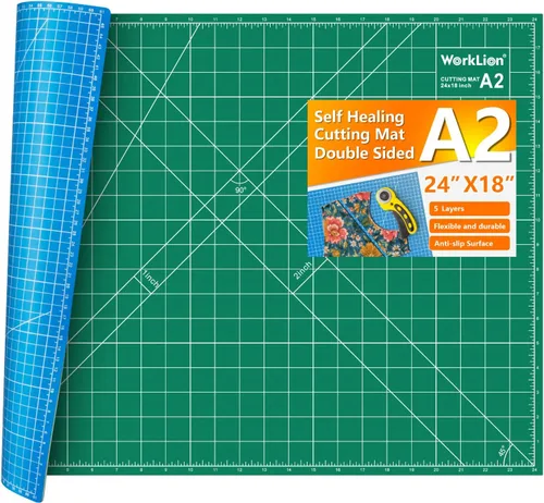 Miniatura 15 de WORKLION Alfombrilla de corte de PVC autorreparable de 12" x 18" para arte, doble cara, tabla de corte giratoria con cuadrícula para manualidades