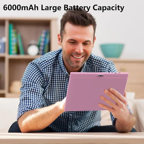 Miniatura 4 de Tablet Android 15 de 10 pulgadas, tabletas 2 en 1 con teclado/ratón/estuche/lápiz, 8 GB de RAM+32 GB ROM/1 TB expandible, procesador de cuatro Rosa