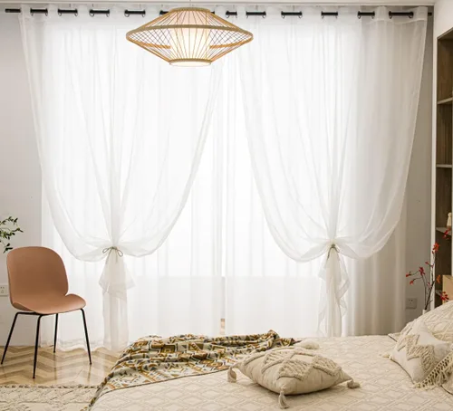 Miniatura 9 de PI - Cortinas traslúcidas con paneles pequeños, cortina transparente para ventana de cocina, mirador, 2 paneles