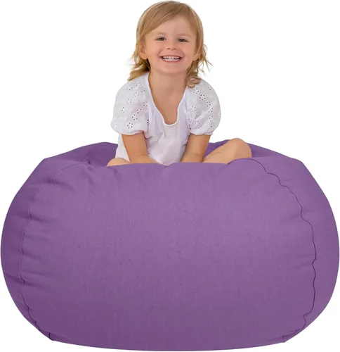 Miniatura 27 de Aubliss Puf de Almacenamiento de Animales de Peluche, Silla Puf de Unicornio, Stuff 'n Sit para Niños, Mediano 32" - Lona Unicornio Azul Azul