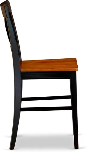 Miniatura 7 de East West Furniture QUC-BLK-W Quincy - Sillas de comedor de cocina, sillas de asiento de madera con respaldo cruzado, juego de 2, color negro