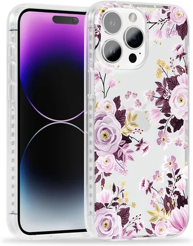 Miniatura 36 de SCORPIFY Funda para iPhone 15 Pro Max con diseño floral de Nemophila azul, bonita funda transparente para teléfono para mujeres y niñas