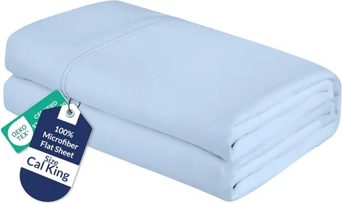 Miniatura 26 de Royale Linens Sábana Plana King – Sábanas Planas de Microfibra Cepillada Ultra Suave 1800 Solamente – Sin Arrugas y Resistente a las Manchas – Gris