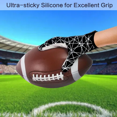 Miniatura 3 de Guantes de receptor de fútbol americano juvenil, guantes de fútbol americano con agarre de silicona para niños y niñas con Super Stick
