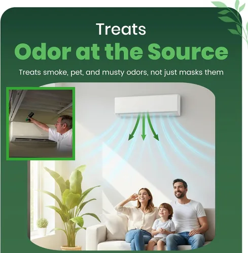 Miniatura 7 de Desodorizador de aire y nebulizador de tratamiento de moho HVAC, paquete de 3 con 3 almohadillas aromáticas de junta tórica Ambientador