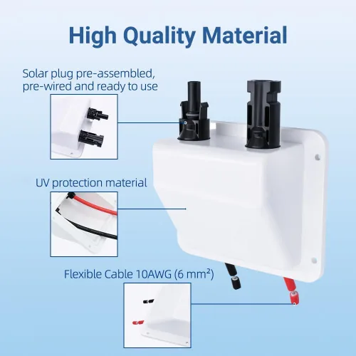 Miniatura 4 de Glándula de entrada de cable solar Slocable, carcasa de entrada de doble cable IP68 resistente a los rayos UV para proyecto solar en RV, barco