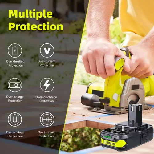 Miniatura 7 de Masione Reemplazo 2P 3.6Ah para batería Ryobi de 18 V de litio compatible con batería Ryobi P108 P102 P103 P104 P105 P107 P109 P122 18 voltios