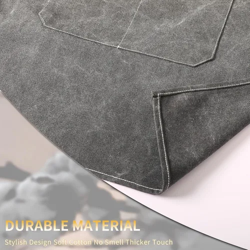 Miniatura 7 de Tosewever - Delantal de lona con espalda cruzada de chef de algodón para hombres y mujeres con bolsillos grandes Gris