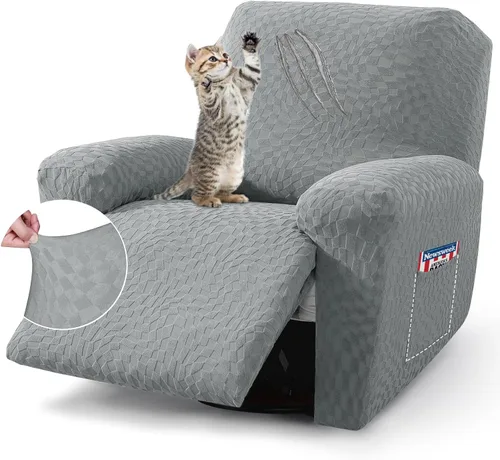 Miniatura 22 de ZNSAYOTX 2026 Funda elástica para sillón reclinable de 3 piezas (61 cm-94 cm) Fundas súper suaves para silla reclinable con bolsillo grande y lazos