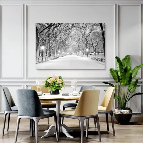 Miniatura 8 de SEVEN WALL ARTS Lienzo de árbol de abedul para pared, pintura abstracta de bosque, paisaje con hojas rojas de otoño y otoño, obra de arte natural