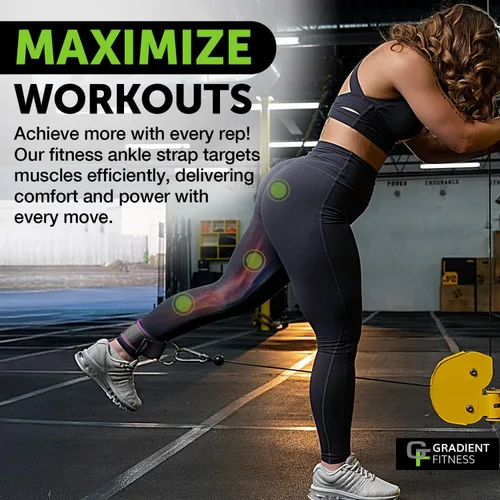 Miniatura 2 de Gradient Fitness Correas de tobillo (paquete de 2) Correa de tobillo para máquina de cable, bandas de tobillo para entrenamiento, correa