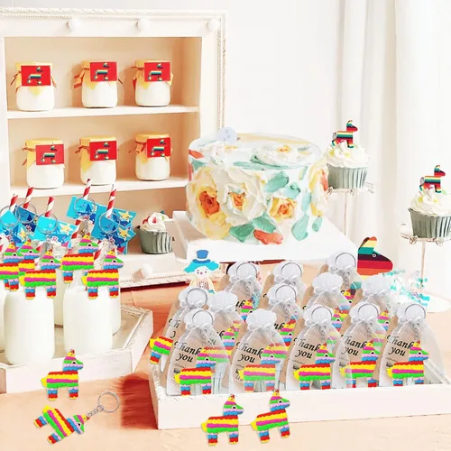 Miniatura 5 de CiciBear Paquete de 24 llaveros de burro de México, decoración de fiesta para invitados, fiesta temática de burro de México, baby shower, fiesta
