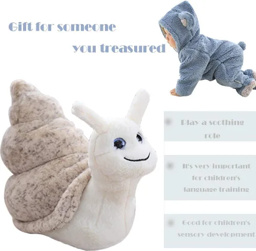 Miniatura 2 de Animal de peluche de caracol de 7 pulgadas, lindo caracol dormido suave, regalo para niños