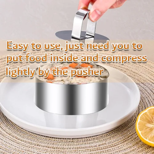 Miniatura 5 de DATANYA Moldes redondos para anillos de pastel, molde de anillos de comida de acero inoxidable de 3 pulgadas con empujadores de 3 pulgadas