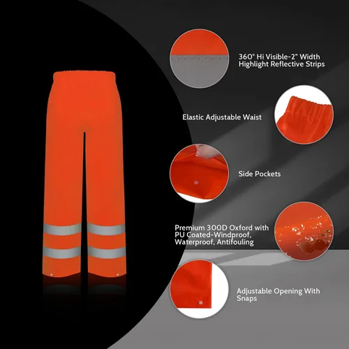 Miniatura 34 de TCCFCCT Chaqueta de lluvia de alta visibilidad para hombre, impermeable, abrigo de lluvia de alta visibilidad para hombres y mujeres con capucha