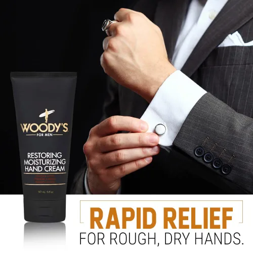 Miniatura 3 de Woody's Crema de manos restauradora para hombres, hidratante, hidratante y calmante, alivio rápido para manos ásperas y secas, 5 onzas líquidas