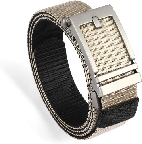 Miniatura 13 de SENDEFN Cinturones de trinquete de nailon para hombres, cinturón de tela de golf con hebilla ajustable automática jeans casuales