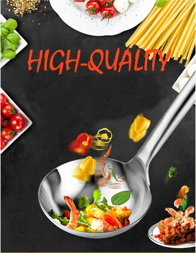 Miniatura 6 de Tenta Kitchen Cuchara profesional grande de acero inoxidable para servir – Cucharón de salsa para sopa para comedor escolar, cocina de hotel
