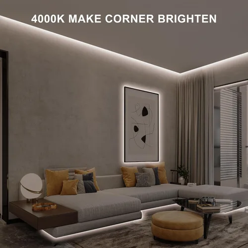 Miniatura 2 de Tira de luz LED COB de 32.8 pies con control remoto, 4000K Ra93+ regulable brillante luz LED COB tira de luz blanca continua para espejo, escalera