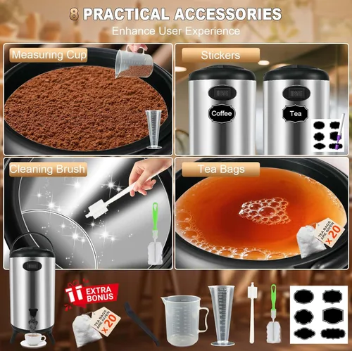 Miniatura 7 de Dispensador de bebidas aislado de 3.2 galones, dispensador térmico de bebidas calientes, dispensador de bebidas frías y calientes con grifo