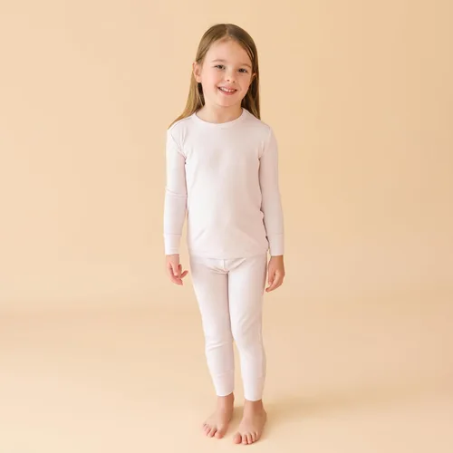 Miniatura 35 de Posh Peanut Pijamas para niñas, suaves, de viscosa de bambú para niños, pijamas a juego de manga larga para niñas