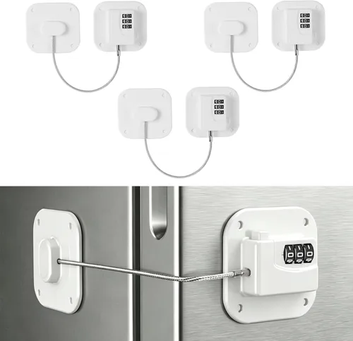 Miniatura 12 de Cerradura de refrigerador, cerraduras de refrigerador para niños, cerradura de congelador con combinación para refrigeradores, cajones, armarios