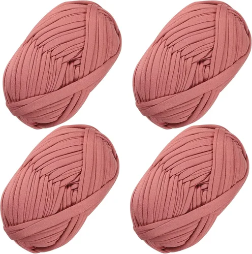 Miniatura 15 de 2 piezas de tela elástica para camisetas, hilo de crochet para tejer DIY, hilo de punto grueso tipo espagueti para proyectos de bolsos, mantas