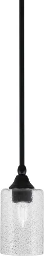 Miniatura 52 de Toltec Lighting Tallo Colgado Mini colgante, acabado de cobre negro, 3.5" cuadrado humo burbuja vidrio