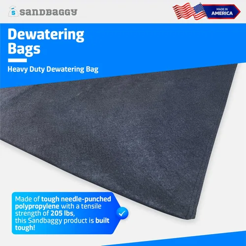 Miniatura 4 de Sandbaggy Bolsas de deshidratación – fabricadas en Estados Unidos – Filtros sedimentos, limo, aceite, lodos – Uso para sitios de construcción