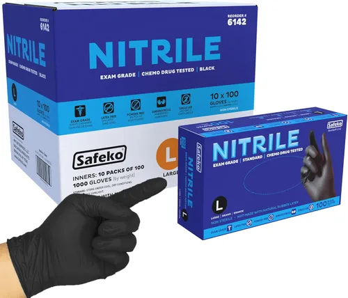 Miniatura 7 de Guantes azules del nitrilo de 4 mil, guantes del examen médico, guantes disponibles de la limpieza