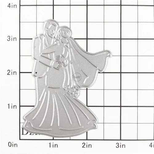 Miniatura 2 de DzIxY Hermosos vestidos de novia para novios, troqueles de corte de metal para hacer tarjetas, papel de relieve, troquelados, plantillas de máquina