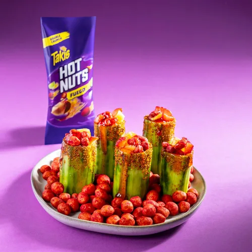 Miniatura 6 de Takis Fuego Hot Nuts - Caja de 12 unidades / 3.2 onzas, sabor a chile picante y lima, cacahuetes extremadamente picantes dobles
