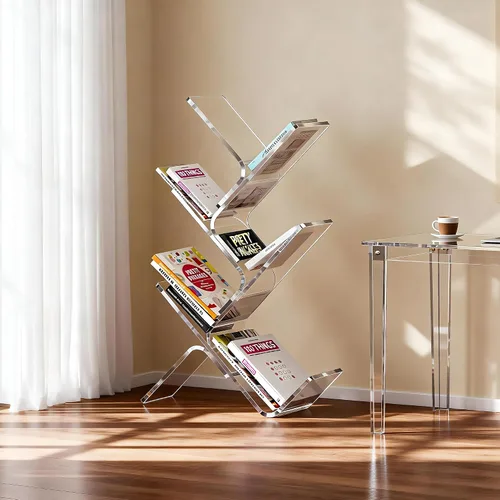 Miniatura 4 de Estantería de acrílico para árboles, moderna estantería transparente de pie, organizador de árboles, estante de almacenamiento decorativo