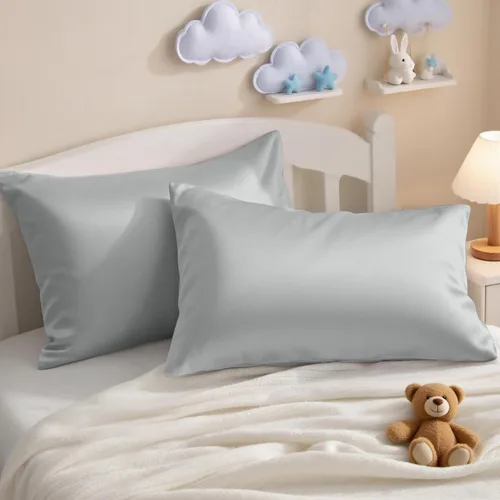 Miniatura 16 de NTBAY - Fundas de almohada de algodón egipcio para niños pequeños - Juego de 2 - Fundas de almohada de viaje - Fundas de 13x18 pulgadas de algodón