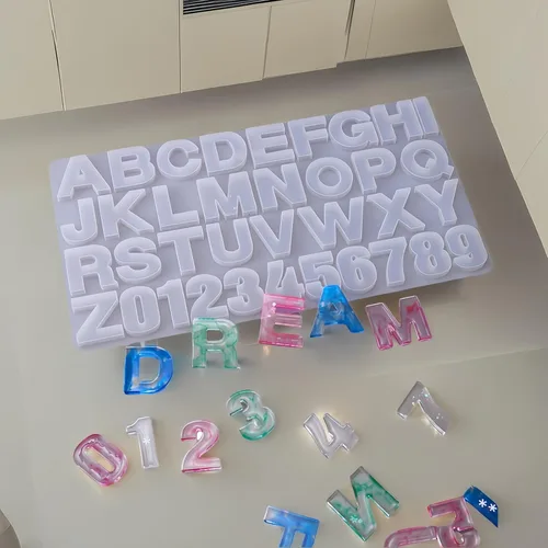 Miniatura 6 de Moldes de silicona para fundición de resina, fabricación de joyas con números del alfabeto, moldes flexibles y reutilizables de alta calidad