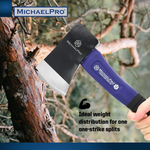 Miniatura 5 de MichaelPro MP004004 - Hacha de campamento 1.5 libras, 13.5 pulgadas Mango de fibra de vidrio absorbente de impactos Hacha de campamento