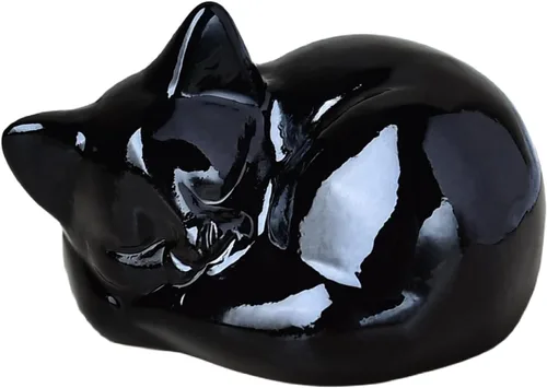 Miniatura 10 de Decoración de cristales de gato de granate natural, estatua de gato dormido, piedras preciosas pulidas de cristal curativo, piedras preciosas