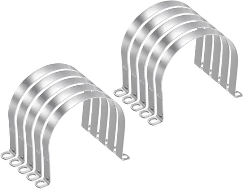 Miniatura 29 de HARFINGTON 10 abrazaderas de conducto de 5/16 pulgadas y 0.315 in, abrazadera de tubo M8 U, correa de tubo rígida de acero inoxidable, soporte