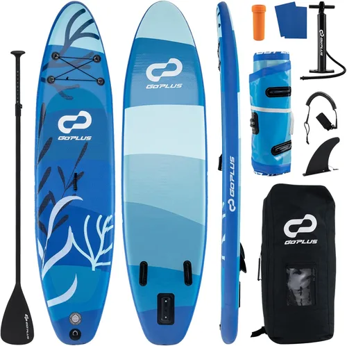 Miniatura 16 de Goplus Tabla de remo inflable de pie, 10 pies/10.5 pies/11 pies con paquete de accesorios, paleta ajustable, bolsa de transporte, aleta, bomba
