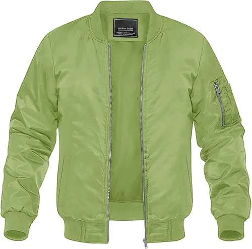 Miniatura 15 de MAGNIVIT - Chaqueta bomber ligera para hombre, cortavientos, casual, para primavera y otoño, para exteriores
