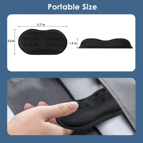 Miniatura 6 de VANKEY Reposamuñecas para ratón, almohadilla de escritorio para ratón, cómodo soporte de muñeca para ratón de computadora, reposamuñecas ergonómico