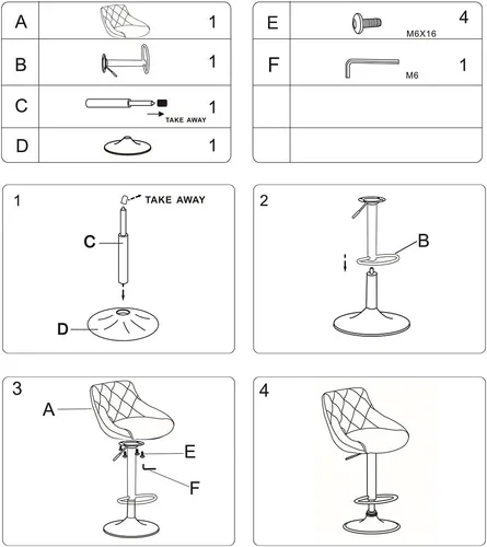 Miniatura 6 de CangLong Juego de taburetes de bar giratorios ajustables de altura de mostrador - Taburetes de mostrador de piel sintética con respaldo, taburetes