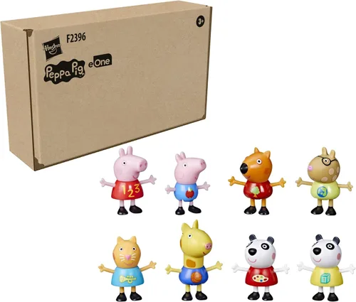 Miniatura 6 de Peppa Pig Paquete de 8 figuras de juguete para el aula escolar, Peppa Pig, George Pig, Peggi Panda, Candy Cat y más, regalos de regreso a clases