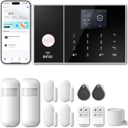 Miniatura 11 de Sistema de alarma de seguridad WiFi para el hogar PGST, kit de alarma de seguridad antirrobo inteligente inalámbrica para el hogar DIY de 24 piezas