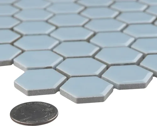 Miniatura 3 de Merola Tile Hudson - Azulejo de porcelana hexagonal para suelo y pared, 11-7/8 x 13-1/4 pulgadas, color azul cachemira