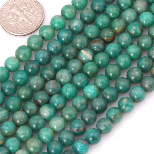 Miniatura 156 de GEM-Inside - Cuentas sueltas de ágata verde con bandas de energía natural, cuentas de energía natural para hacer joyas, 0.315 in, redondas, 15 Ágata