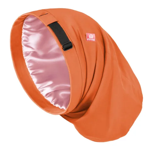 Miniatura 18 de Fittia Cofia de satén para dormir, sedosa sin encrespamiento para el cuidado de rizos, correa ajustable para no deslizarse, gorra para trenzas